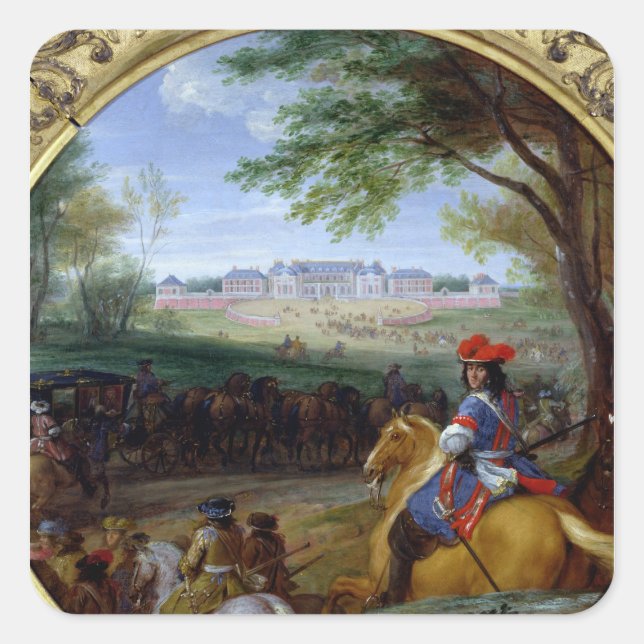 Sticker Carré Vue du château de Versailles en 1669 (Devant)