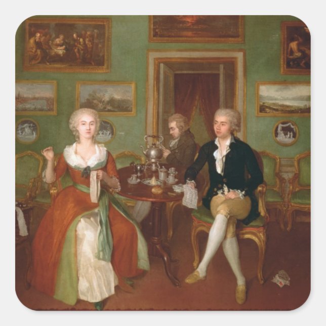 Sticker Carré Vue du salon, 1780 (Devant)