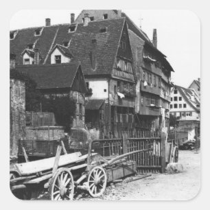 Sticker Carré Vue du vieux quart, Ulm, c.1910