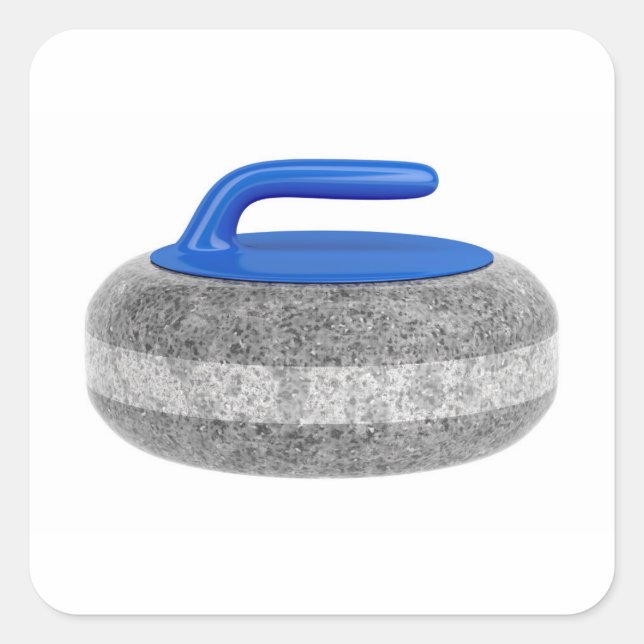 Sticker Carré Vue latérale sur la pierre de curling (Devant)