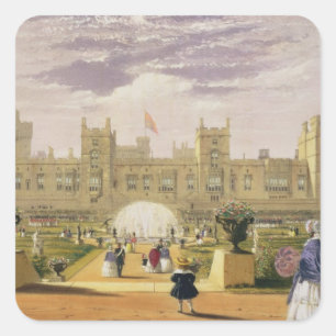 Sticker Carré Vue orientale du château et du jardin, Windsor Ca