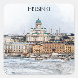 Sticker Carré Vue panoramique de Helsinki Finlande