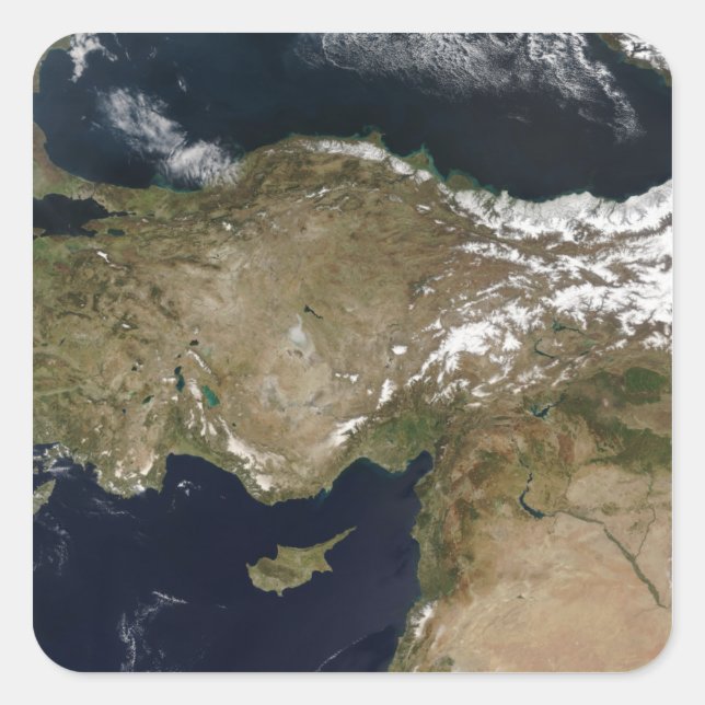 Sticker Carré Vue satellite de la Turquie (Devant)