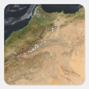 Sticker Carré Vue satellite du Maroc