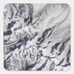 Sticker Carré Vue satellite d'un glacier de l'Himalaya