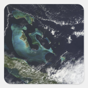 Sticker Carré Vue satellite sur les îles Bahama