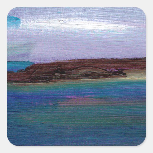 Sticker Carré Vue sur la mer de Long Sands (Devant)