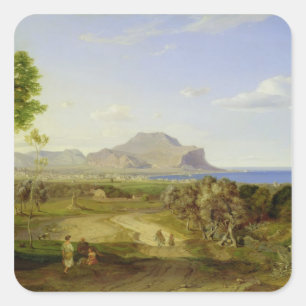 Sticker Carré Vue sur Palerme, 1828