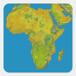 Sticker Carré Vue topographique de l'Afrique