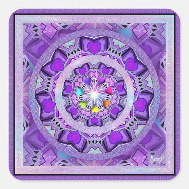 Sticker Carré W2 pourpre (Devant)