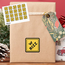 Sticker Carré W rizz US warning sign Meme Funny Quote