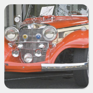 Sticker Carré WA, Seattle, automobile allemande classique. 2