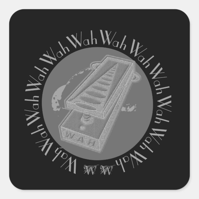 Sticker Carré Wah Wah Pedal Grey (Devant)