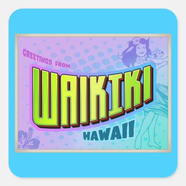 STICKER CARRÉ WAIKIKI (Devant)