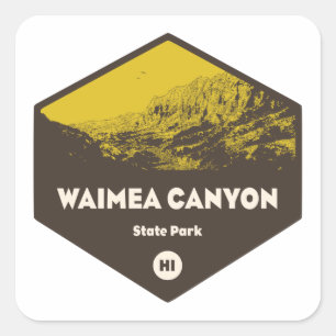 Sticker Carré Waimea Canyon State Park Hawaii