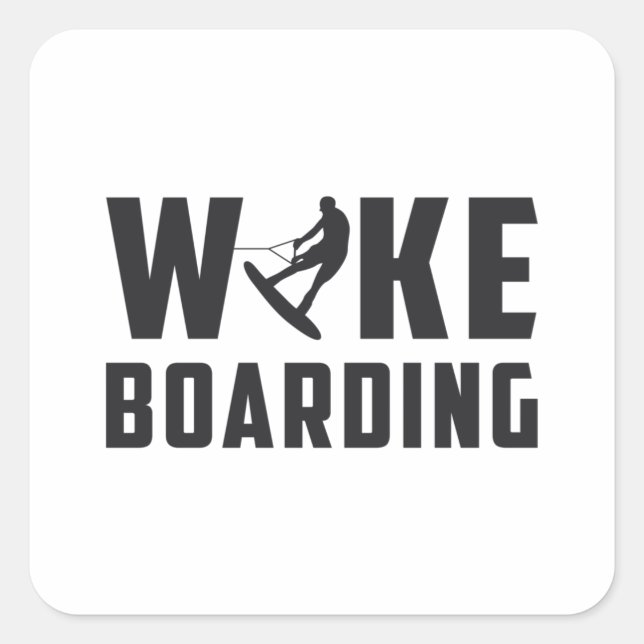Sticker Carré Wakeboard Wakeboard Amateurs de Wakeboard Cadeau (Devant)