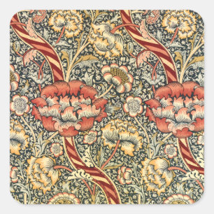 Sticker Carré Wanden by William Morris, Vintage Textile Fine Art