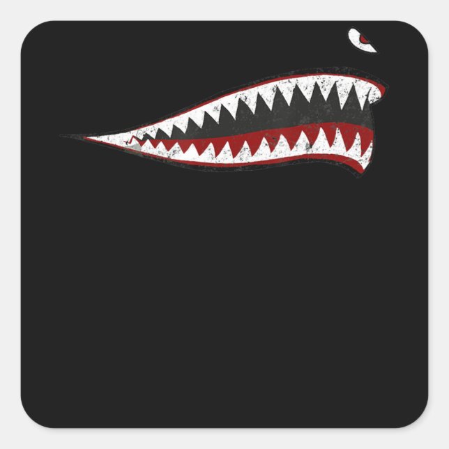 Sticker Carré Warhawk Nose Art Wwii Ww2 Airplane (Devant)
