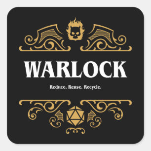Sticker Carré Warlock, classe Tablet Jeu RPG