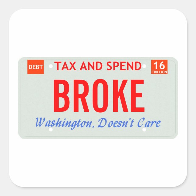 Sticker Carré Washington s'en fiche (Devant)