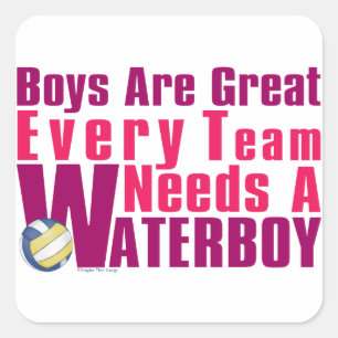 Sticker Carré Waterboy Volleyball en rose