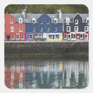 Sticker Carré Waterfront, Tobermory, île de Mull, Écosse,