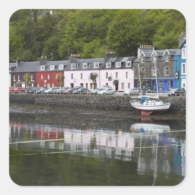 Sticker Carré Waterfront, Tobermory, Île de Mull, Écosse, 2 (Devant)