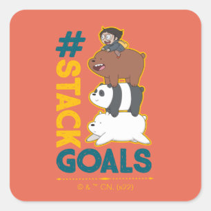 Sticker Carré We Bare Bears and Chloe - #StackGoals