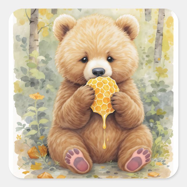 Sticker Carré We Can Bear-ly Wait! Boy's Baby Shower (Devant)