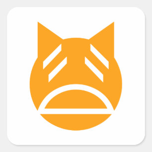 Sticker Carré Weary Emoji Cat