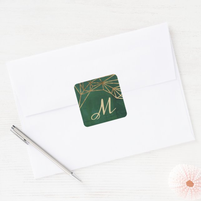Sticker Carré Web Gold et Green Jungle (Enveloppe)