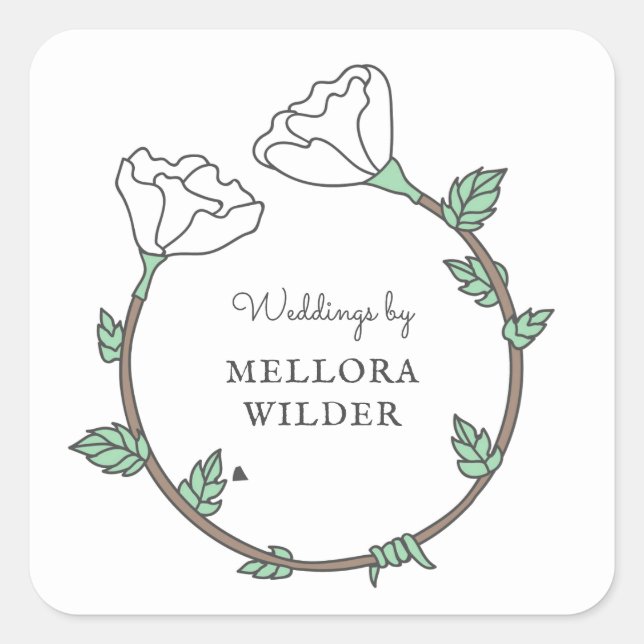 Sticker Carré Wedding planner Blossom Bague Carte de visite clas (Devant)