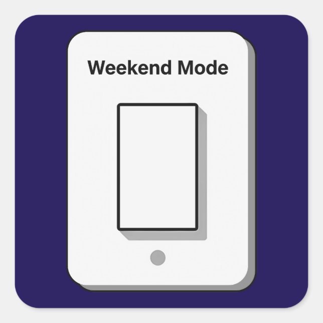 Sticker Carré Weekend Mode Toggle Minimal UI Design  (Devant)