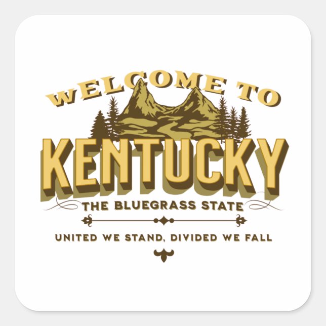Sticker Carré Welcome to Kentucky  (Devant)