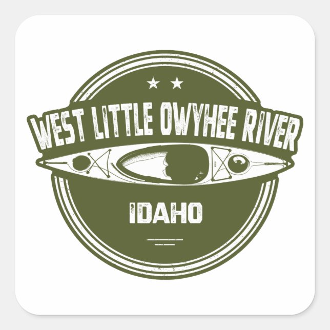 Sticker Carré West Little Owyhee River Idaho Kayak (Devant)