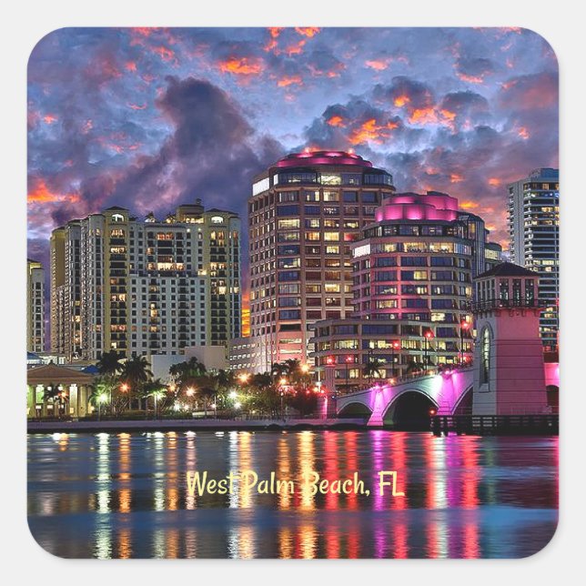 Sticker Carré West Palm Beach, Floride (Devant)