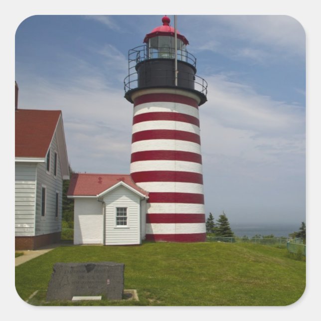 Sticker Carré West Quoddy Head Lighthouse State Park est (Devant)