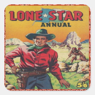 Sticker Carré Western Cowboy