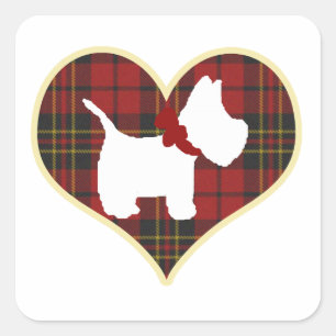 Sticker Carré Westie droite