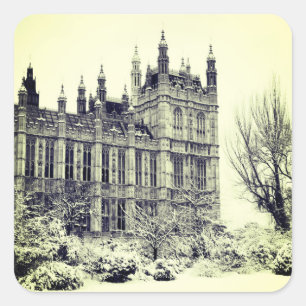 Sticker Carré Westminster, Parlement, Hiver Londres - Royaume-Un
