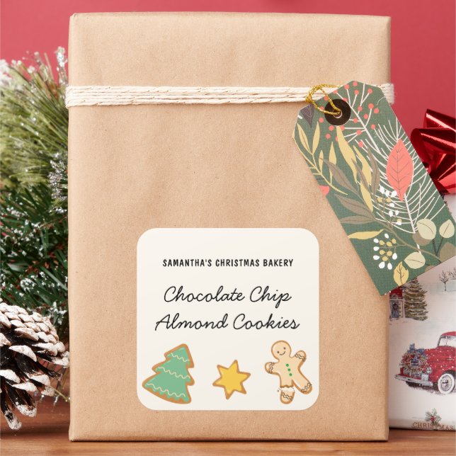 Sticker Carré Whimsfun Noël Cookie Gingerbread (vacances)