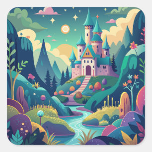 Sticker Carré Whimsical Wonderland