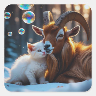 Sticker Carré Whiskers et Hoves