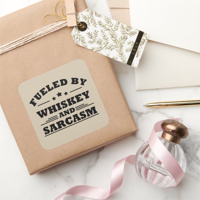 Sticker Carré Whiskey cite d'amusants propos d'alcool (Cadeaux)