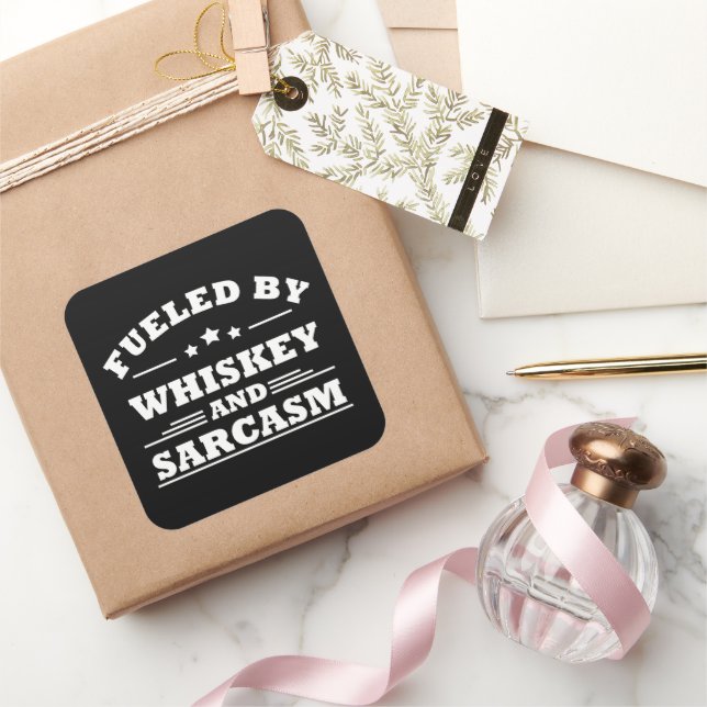 Sticker Carré Whiskey cite d'amusants propos d'alcool (Cadeaux)