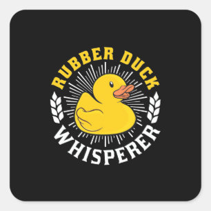 Sticker Carré Whisperer de canard en caoutchouc
