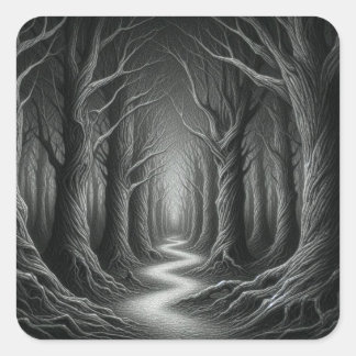 Sticker Carré Whispers of the Enchanted Forest