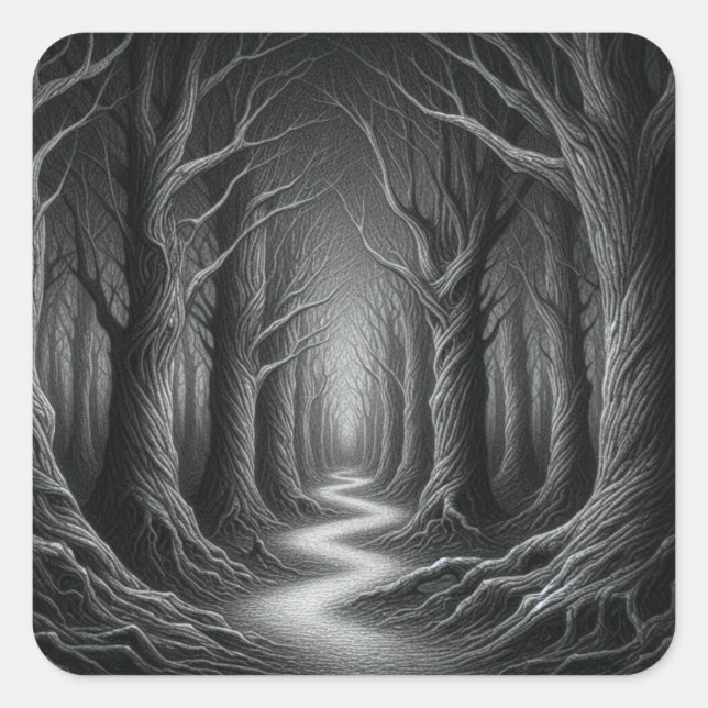 Sticker Carré Whispers of the Enchanted Forest (Devant)