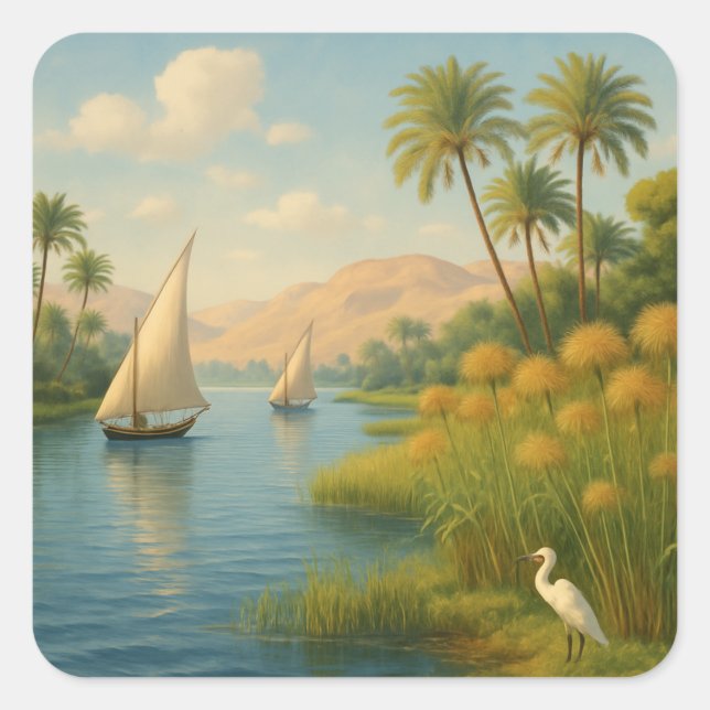 Sticker Carré Whispers of the Nile - Tranquillité antique (Devant)