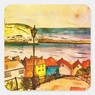Sticker Carré Whitby Yorkshire 199 marches original      